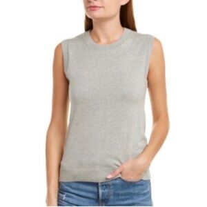 J. Crew Jackie Shell Gray Sleeveless Vest Size M Cotton Sweater Vest Top